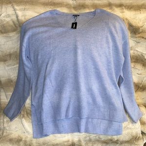 Fuzzy V-Neck Pullover Sweater